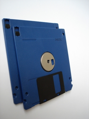 Blue floppy disks