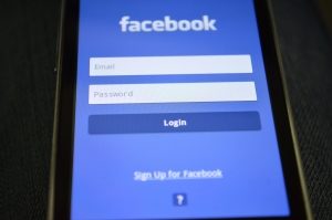 Facebook social media login page