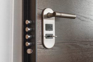 Secure door with key