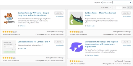 Contact form plugins